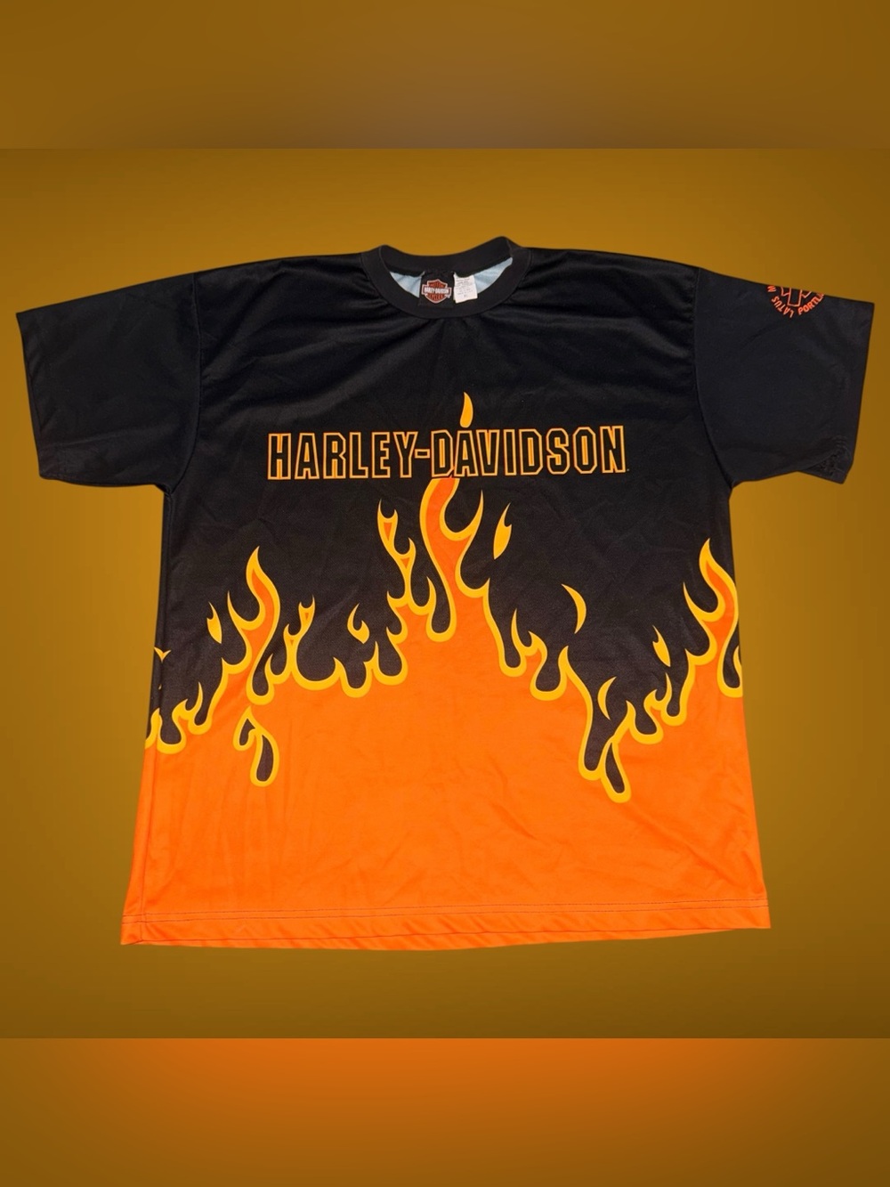 Vintage Harley-Davidson "Flame Drop" Style Men’s XL Jersey Shirt USA Made